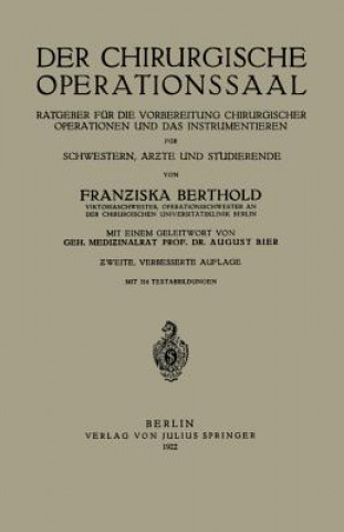 Könyv Der Chirurgische Operationssaal Franziska Berthold