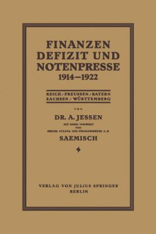 Książka Finanzen Defizit Und Notenpresse 1914-1922 Arnd Jessen