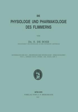 Книга Die Physiologie Und Pharmakologie Des Flimmerns S. de Boer