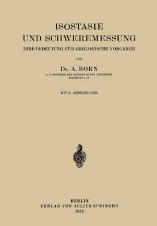 Carte Isostasie Und Schweremessung A. Born