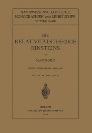 Kniha Die Relativit tstheorie Einsteins Und Ihre Physikalischen Grundlagen Max Born