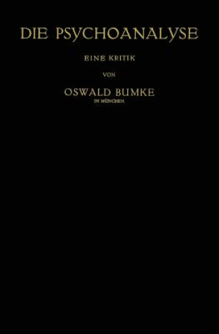 Kniha Die Psychoanalyse Oswald Bumke