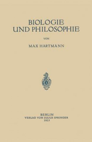 Kniha Biologie Und Philosophie Max Hartmann