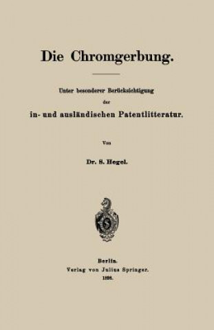 Carte Die Chromgerbung S. Hegel