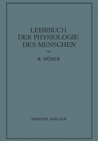 Livre Lehrbuch Der Physiologie Des Menschen Rudolf Höber