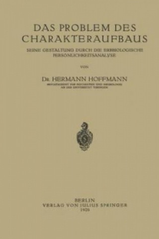 Książka Das Problem des Charakteraufbaus Hermann Hoffmann