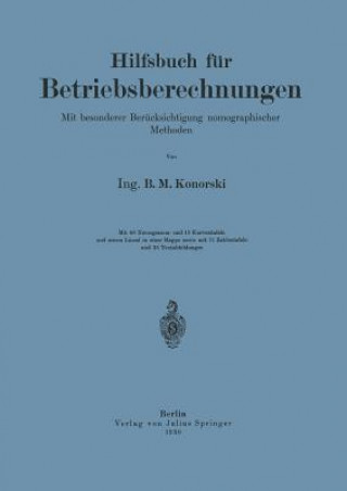 Könyv Hilfsbuch F r Betriebsberechnungen NA Konorski