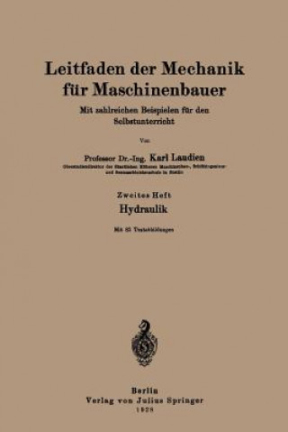 Carte Leitfaden Der Mechanik Fur Maschinenbauer Karl Laudien