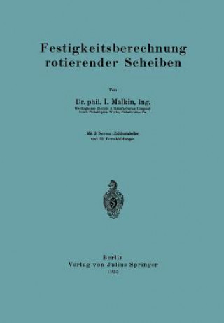 Buch Festigkeitsberechnung Rotierender Scheiben I. Malkin