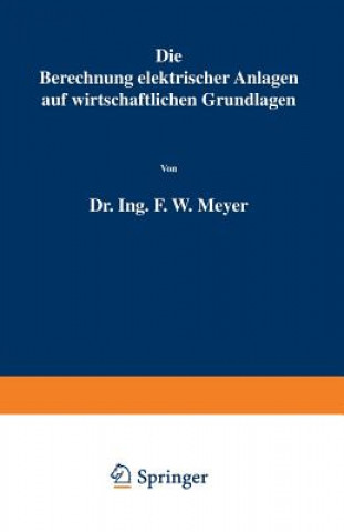 Knjiga Die Berechnung Elektrischer Anlagen Auf Wirtschaftlichen Grundlagen F. W. Meyer