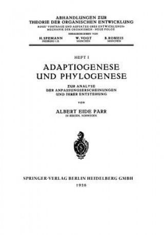 Книга Adaptiogenese Und Phylogenese Albert Eide Parr