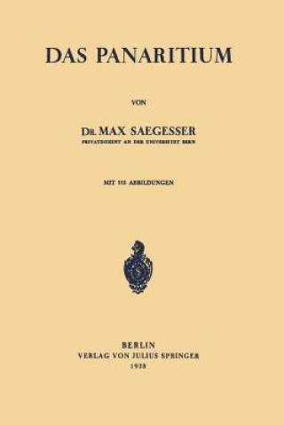 Könyv Das Panaritium Max Saegesser