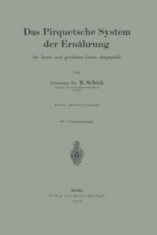 Livre Pirquetsche System Der Ernahrung B. Schick