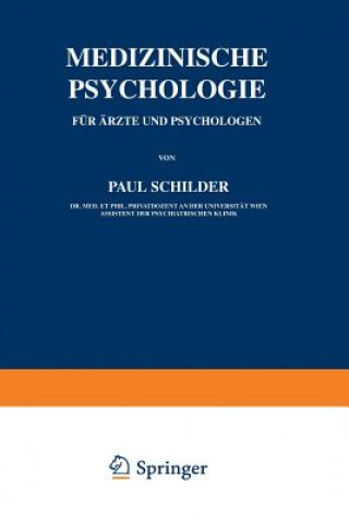 Carte Medizinische Psychologie F r  rzte Und Psychologen Paul Schilder
