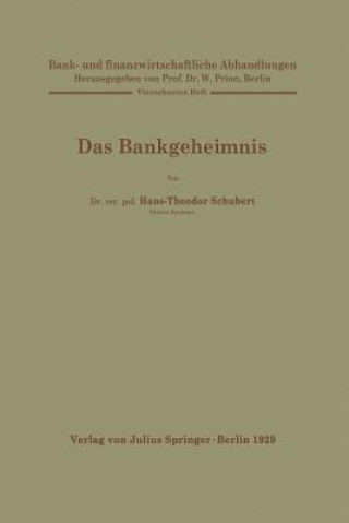 Carte Das Bankgeheimnis Hans-Theodor Schubert