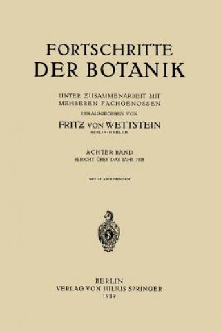 Book Fortschritte Der Botanik Fritz von Wettstein