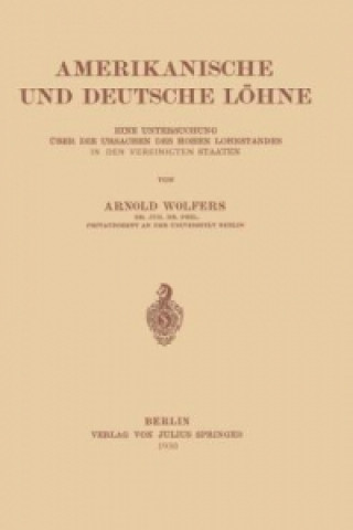 Kniha Amerikanische und Deutsche Lohne Arnold Wolfers