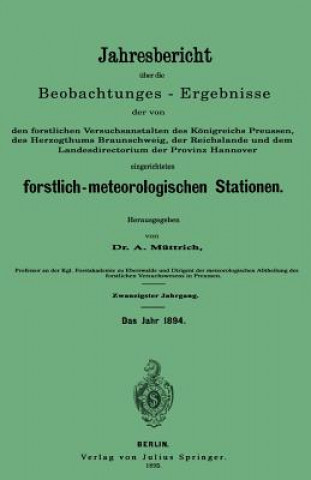 Libro Jahresbericht UEber Die Beobachtungs-Ergebnisse A. Müttrich