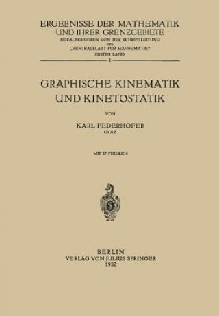 Knjiga Graphische Kinematik Und Kinetostatik Karl Federhofer