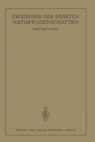 Книга Ergebnisse Der Exakten Naturwissenschaften NA Schriftleitung der "Naturwissenschaften"