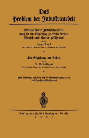 Książka Das Problem Der Industriearbeit Hugo Borst