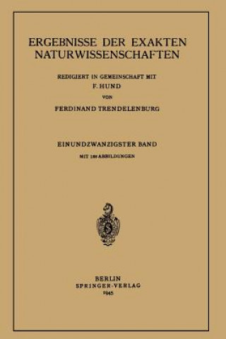 Książka Ergebnisse Der Exakten Naturwissenschaften F. Hund