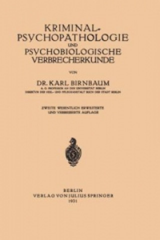 Carte Kriminalâ‰ˆPsychopathologie und Psychobiologische Verbrecherkunde NA Birnbaum