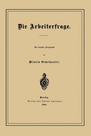 Book Die Arbeiterfrage Wilhelm Oechelhaeuser