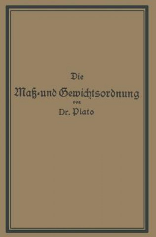 Libro Die Mass- Und Gewichtsordnung NA Plato