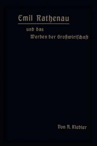 Buch Emil Rathenau Und Das Werden Der Grosswirtschaft A. Riedler