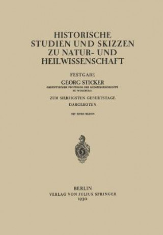 Kniha Historische Studien Und Skizzen Zu Natur- Und Heilwissenschaft Georg Stricker