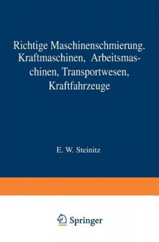 Kniha Richtige Maschinenschmierung E. W. Steinitz