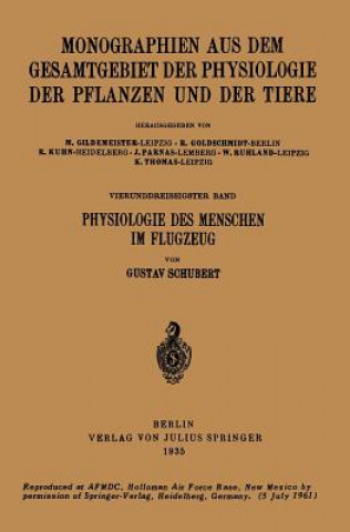 Kniha Physiologie Des Menschen Im Flugzeug Gustav Schubert