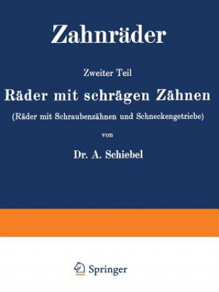 Book Zahnrader A. Schiebel