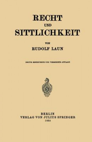 Könyv Recht Und Sittlichkeit Rudolf Laun