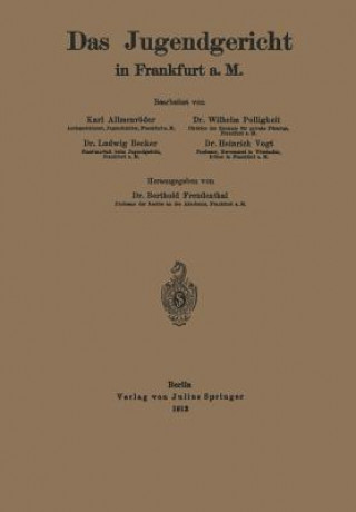 Książka Das Jugendgericht in Frankfurt A. M. Karl Freudenthal