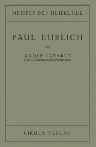 Kniha Paul Ehrlich Adolf Lazarus