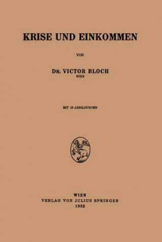 Kniha Krise Und Einkommen Victor Bloch
