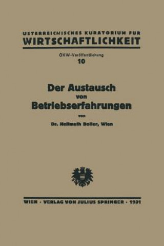 Książka Der Austausch Von Betriebserfahrungen Boller Boller