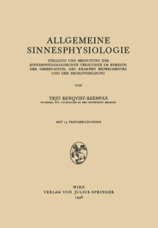 Könyv Allgemeine Sinnesphysiologie Vrjö Renqvist-Reenpää