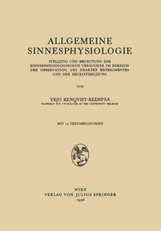 Kniha Allgemeine Sinnesphysiologie Vrjö Renqvist-Reenpää