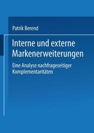 Kniha Interne Und Externe Markenerweiterungen Patrik Berend