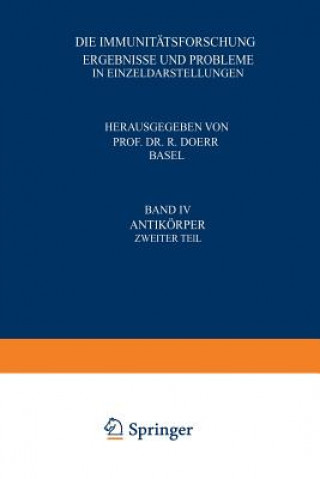 Kniha Die Immunit tsforschung Ergebnisse Und Probleme in Einzeldarstellungen Robert Doerr