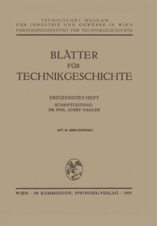 Kniha Bl tter F r Technikgeschichte 