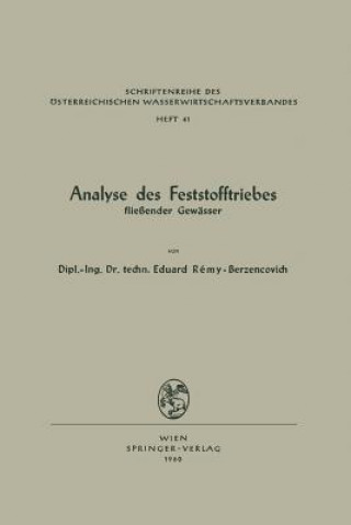 Carte Analyse Des Feststofftriebes Flie ender Gew sser Eduard Remy-Berzencovich