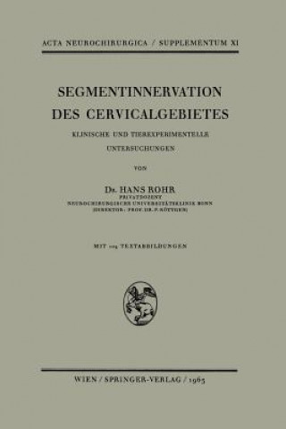 Könyv Segmentinnervation Des Cervicalgebietes H. Rohr