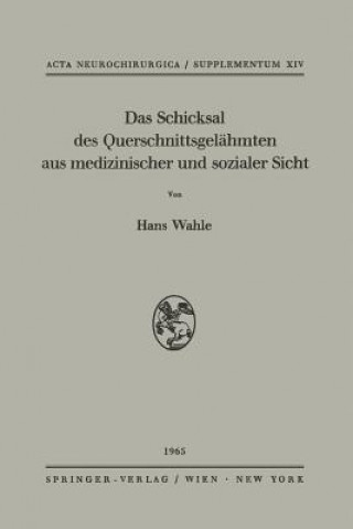 Kniha Das Schicksal des Querschnittsgelahmten aus medizinischer und sozialer Sicht Hans Wahle