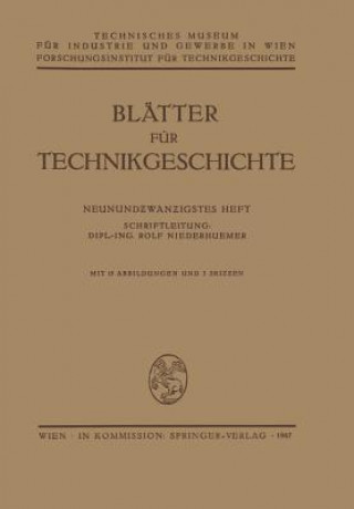 Könyv Bl tter F r Technikgeschichte Rolf Niederhuemer