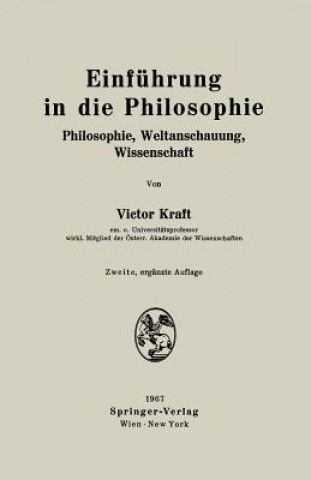 Carte Einf hrung in Die Philosophie Victor Kraft