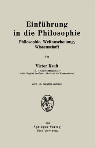 Könyv Einf hrung in Die Philosophie Victor Kraft